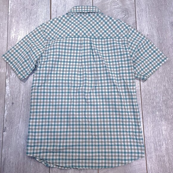 Outdoor Research Shirt Mens Small Wanderer Green Check Performance Hiking Top - Picture 2 of 7